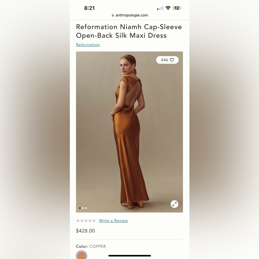 Reformation Niamh Silk Maxi Dress